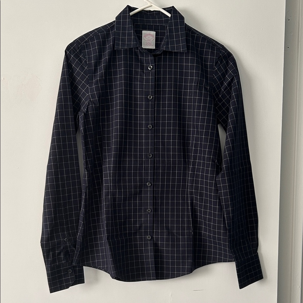 Brooks Brothers  346 Navy Checkered Button Down Shirt NWOT